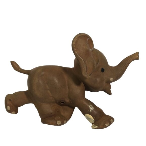 TUSKY the Elephant Rempel Toys Latex Rubber Vintage Brown Rubber Baby Ears Move - Picture 5 of 11